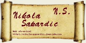 Nikola Sapardić vizit kartica